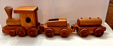Handcrafted Large Wooden Rolling Train Toy 3 Pcs Handmade Lancaster EUC