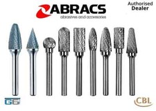 ABRACS HIGH PERFORMANCE TUNGSTEN CARBIDE BURR/BURRS - ROTARY DIE GRINDER