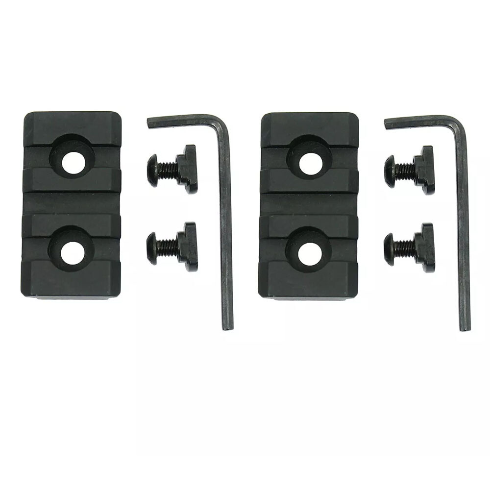 Upgrade your gear with 2 PCS 3-slot Picatinny Weaver Rail Sections made of durable aluminum measuring 1.57 inches for precision and versatility