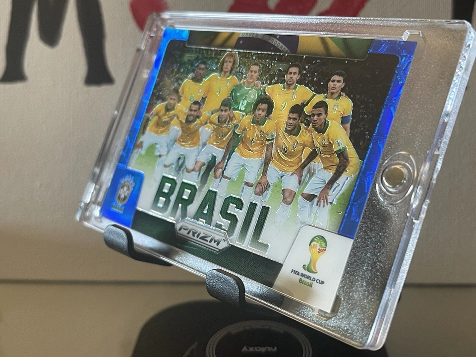 2014 Panini Prizm World Cup Tea Blue Neymar Jr. Debut RC /199 Blue Brazil Brasil - Image 2 of 4