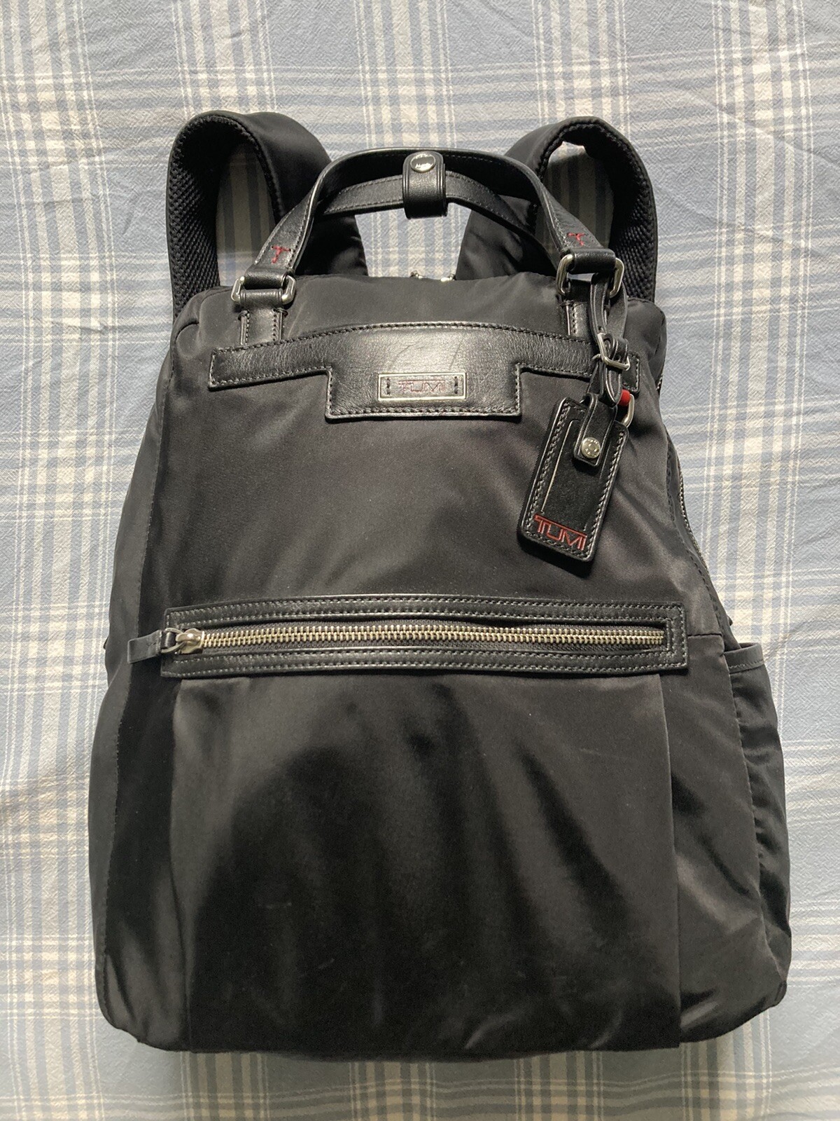 Tumi Womens Backpack Laptop Bag Black / Silver Gem