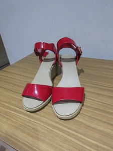 red wedge heels with ankle strap