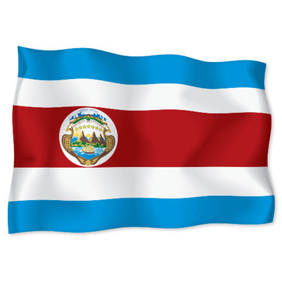 COSTA RICA Flag car bumper sticker decal 6'' x 4''