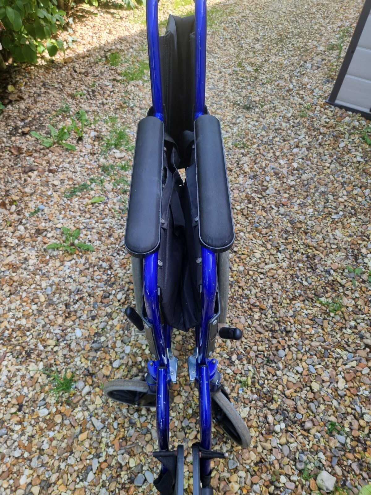 Blue Aluminium Folding Self Propelled Wheelchair eBay