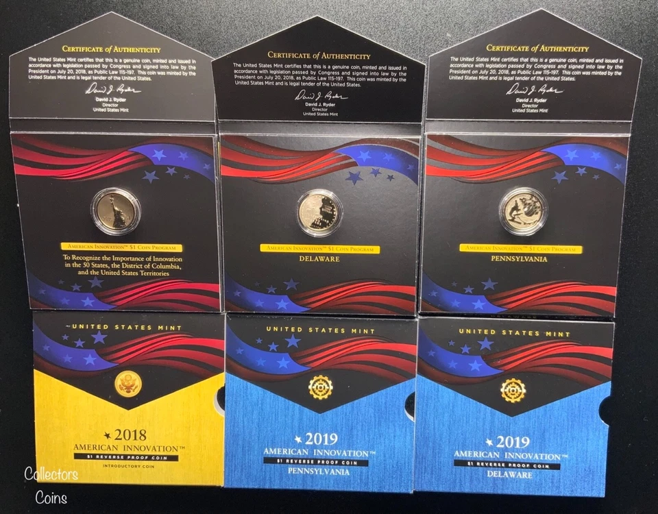 2018 - 2024 S 25 Coin COMPLETE (to date) Reverse Proof Innovation Dollar Set - Image 2 of 4