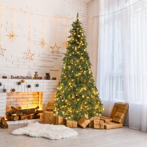 7.5 FT Pre-lit 600 Light Artificial Christmas Tree Xmas Auto-Spread Quick Set-up - Picture 3 of 8