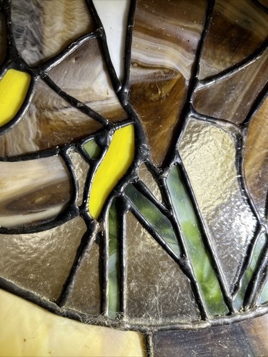 Vintage Tiffany Style Stained Glass Mallard Duck Window Art Bevel Edges ~21x21” - Picture 8 of 18