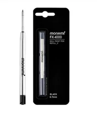 Monami FX4000 Ball Point Pen Refill 3ea 0.7/1.0mm For FX153 Ink Black