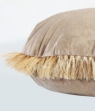 Brown Soft Velvet Cushion Covers Round 22" Pillowcase Zipped Cushions Home Decor