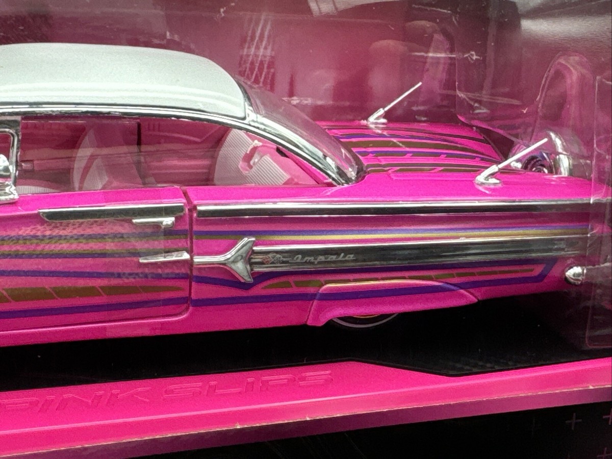 1:24 chevrolet impala low rider red pink slips 1960