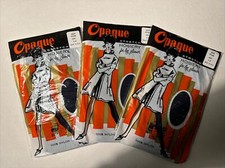 3 Pairs -Opaque Navy Tights Panty Hose Stockings Nylons USA VINTAGE 60s 70s NIP