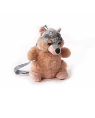 Inware Rucksack Wolf 36 cm Kuscheltier Plüschtier Schmusetier Stofftier Neu