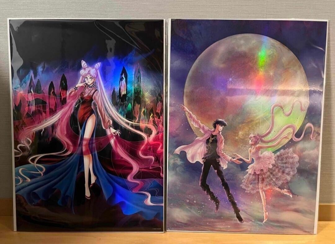SailorMoon AuroraPoster　Limited sale Aurora Poster Set of 2 Black Lady Usagi & Mamoru limited