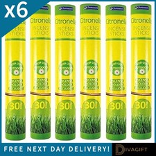 180 CITRONELLA INCENSE STICKS GARDEN OUTDOOR INSECT FLY REPELLENT CANDLE 6 PACKS