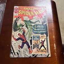 Amazing Spider-Man 2 1st Vulture taped spine extra staples Missing ad pg sty com