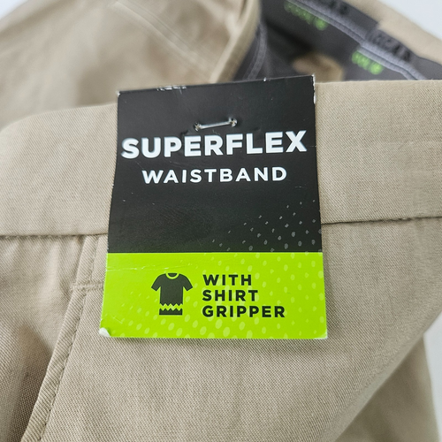 Haggar Premium Cool 18 Men's Shorts Sz 42 Khaki Straight Fit Superflex Waistband - Picture 5 of 10