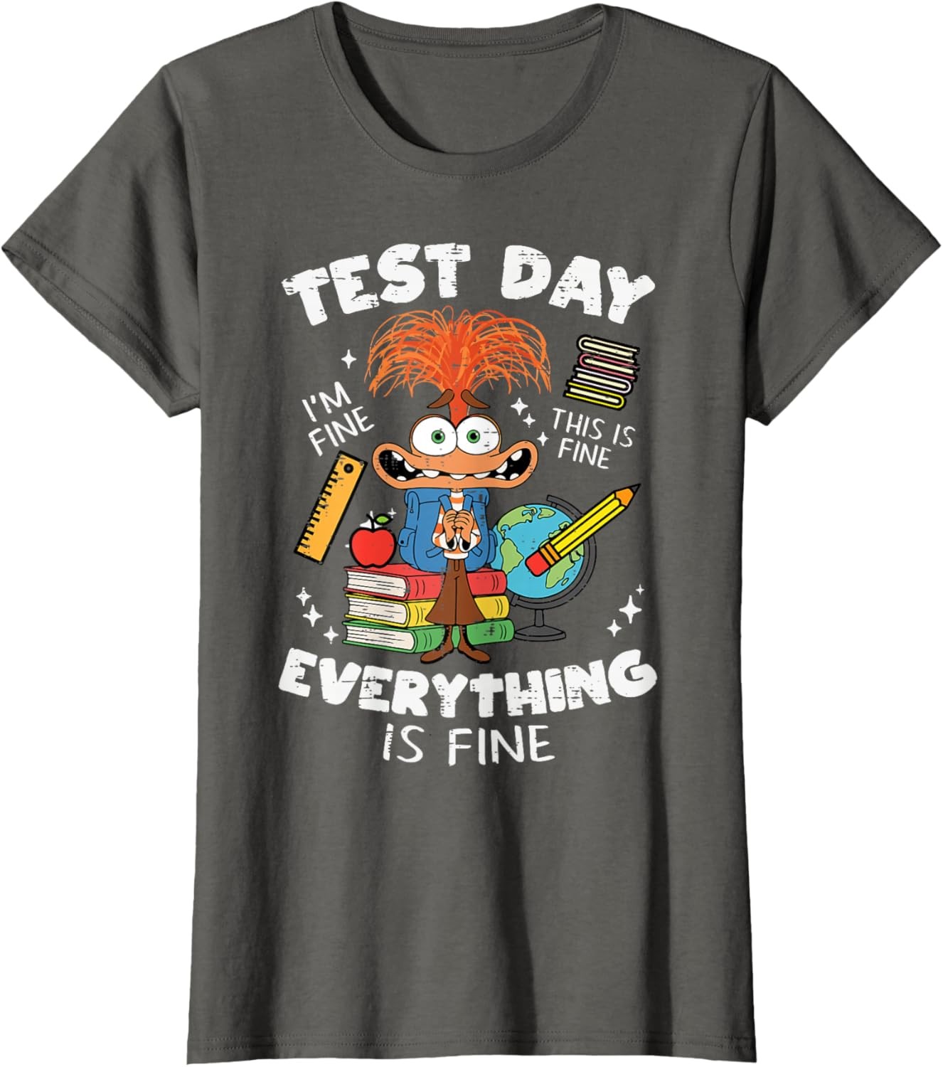 Test Day Everything is Fine Funny Girls Boys Kids Teach Ladies' Crewneck T-Shirt