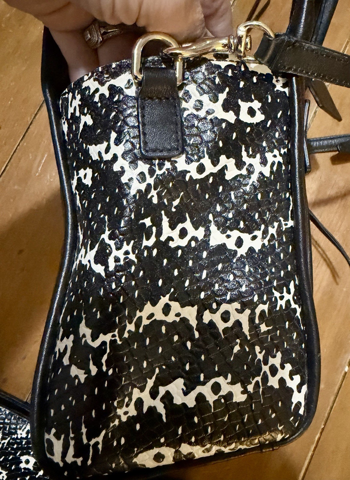 Coach Bleaker Riley Embossed Python Two Tone Leat… - image 7