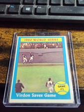 1961 Topps #306 Virdon Saves Game World Series Games #1 Pirates Yankees