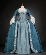 Custom Vintage Dresse Victorian Blue Prom Gowns Medieval Renaissance Party Dress