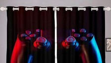 Games Curtain Boys Teens Gamer Video Game Gamepad Curtains Kids Child Novelty...