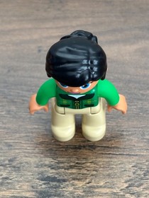LEGO DUPLO Horse Trailer Girl Replacement Toy Figure Rider Green Shirt Set 10807