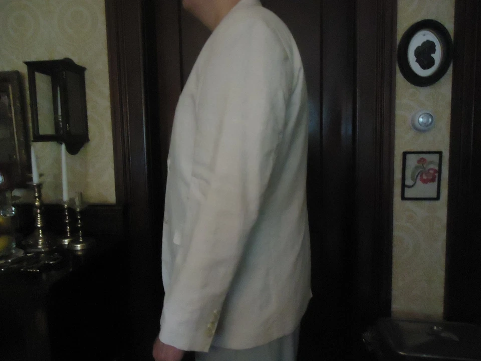 Casaco esportivo blazer novo sem etiquetas Club Room luxo masculino XXL mistura de linho natural  - Imagem 2 de 4