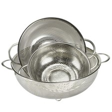 Chef Craft Quick Drain Microperforated Colander Set 1.5 Quart 2.5 Quart And 5