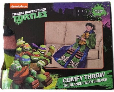 New Teenage Mutant Ninja Turtles Micro Rashel Comfy Throw Blanket w Sleeve J13