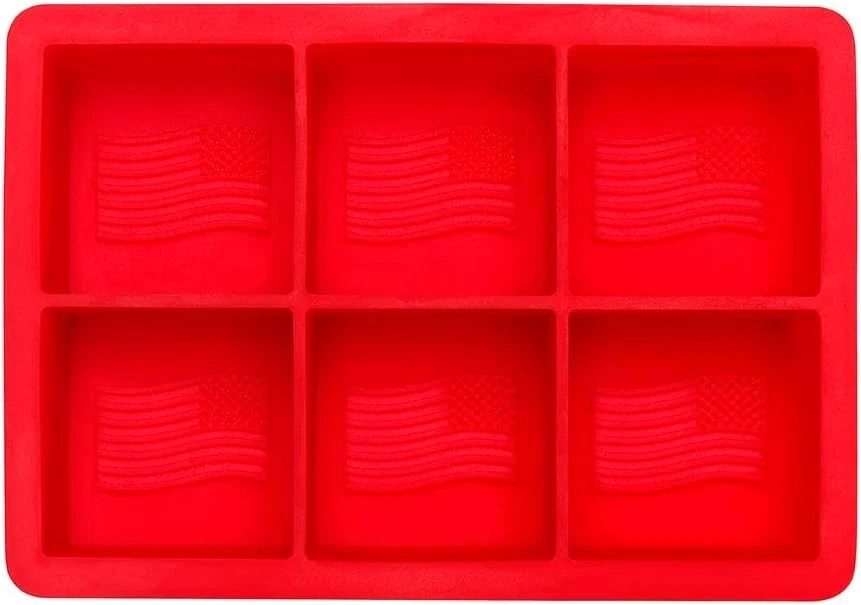 GenKool American Flag Ice Mold – Silicone Tray Makes 6 Large 2in Whiskey Cubes - Image 3 of 4