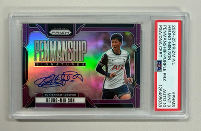 Heung-Min Son 2024-25 Prizm Premier League Penmanship Autograph PSA 9 #'d 7/25