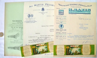 PÊCHE BON DE COMMANDE + PUB NASSE ET BLÉ R. BLONDEAU 1929/1937 SOUPPES/LOING (3) - Photo 1/4