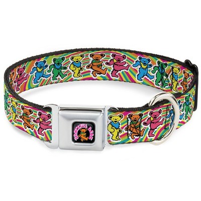 Dog Collar GDAJ-GRATEFUL DEAD Dancing Bear Icon Full Color Black/Orange Grateful