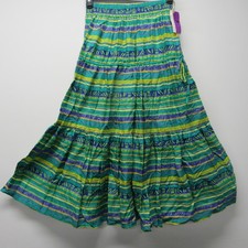 NWT Vtg 80s Liz Sport Tiered Maxi Skirt Carnival Brights Long Modest Claiborne L