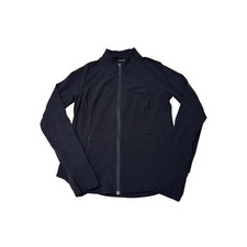 Athleta Womens Black Full Zip Training Jacket Mock Neck Thumbholes Size Medium