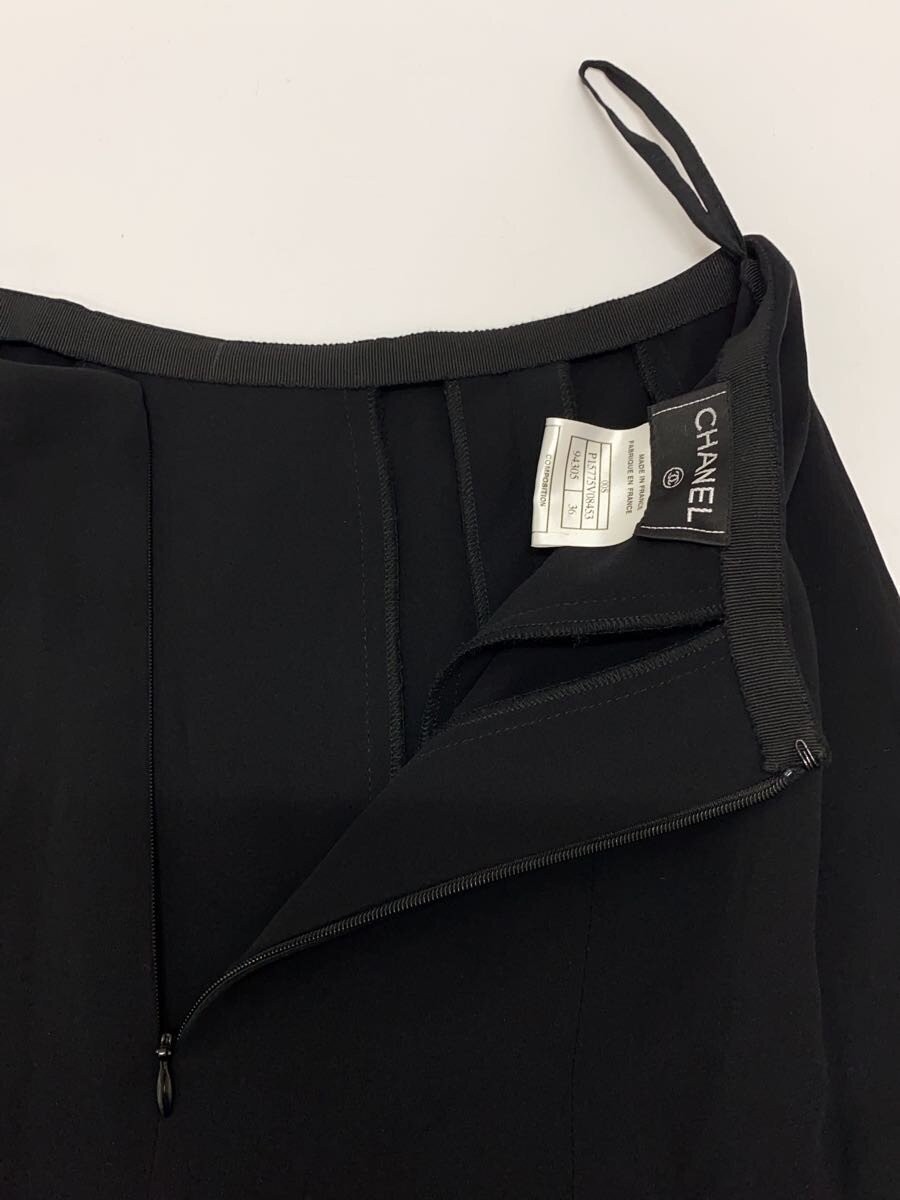 CHANEL Long Skirt, Size 36, Silk, Black, P15775V08453 thumbnail 3