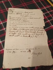 Ricevuta Su Carta Pergamena Antica 1811