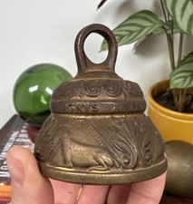 Vintage Brass Sanctuary Bell Church Table Bell Nice Patina & Interesting Design