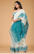 Traditional Wear Bengal Hand Made Resham silk Jamdani Saree With Bp For Women