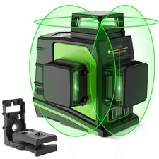 Green Beam Self-Leveling Laser Level 3 x 360 Cross Line Magnetic Base GF360G