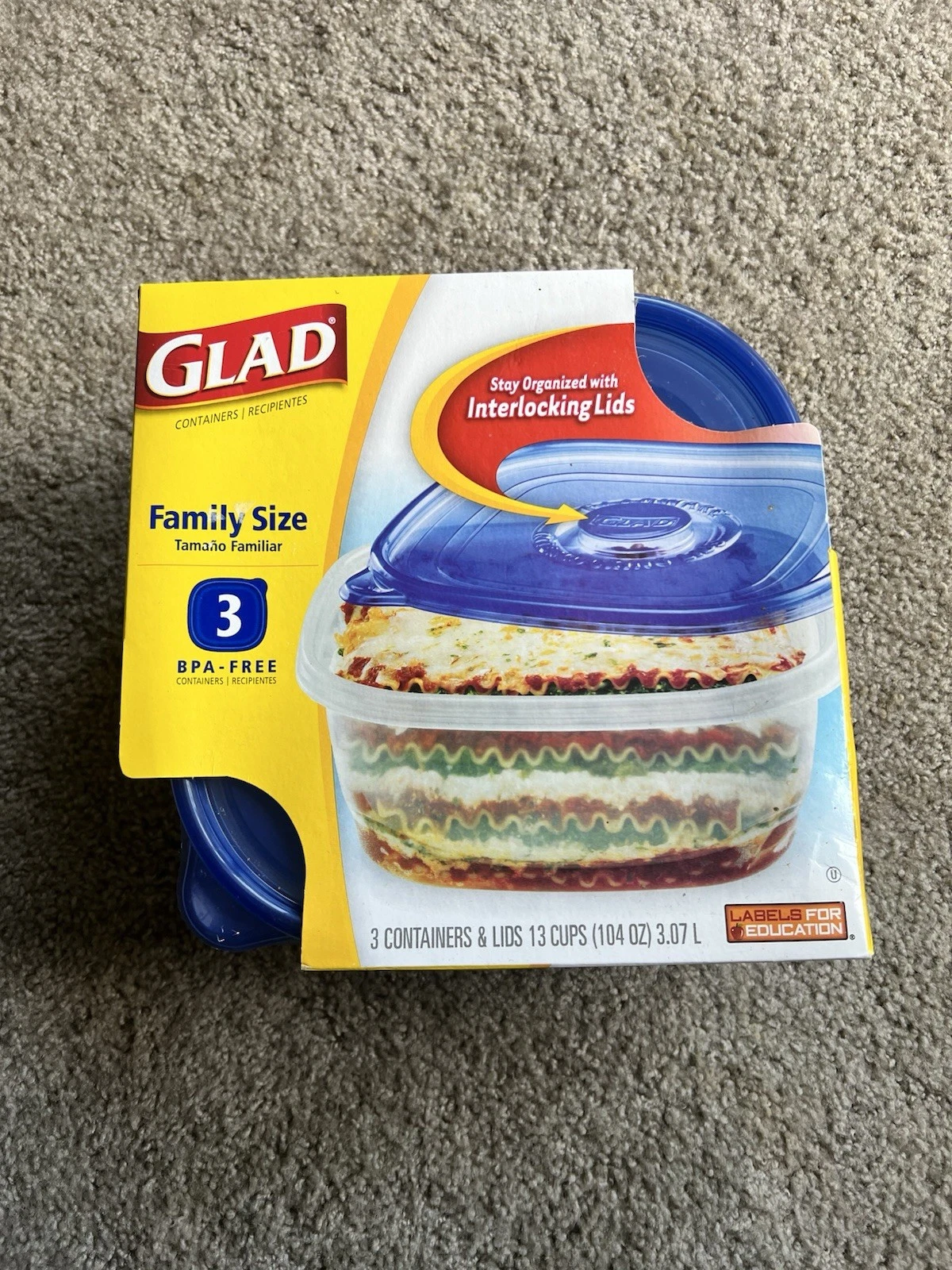 3pk Glad Food Storage Containers Tupperware Family Size Interlocking Lid
Opens in a new window or ta