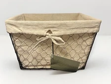 World Market Charlotte Wire Basket - Rustic Medium Farmhouse Chicken Wire NEW