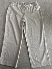 Abercrombie Fitch Wide Leg Drawstring Pant Beige Full Length Womens Large New