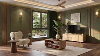 Braunes Wohnzimmer-Set Stilvoller Tv-Schrank Couchtisch Tv-MöBel Modern