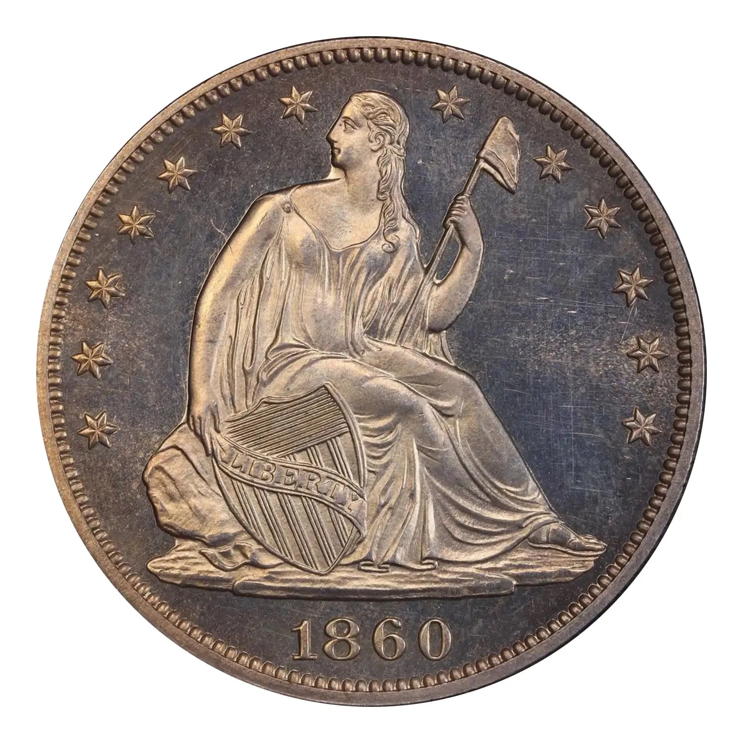 1860 Seated Liberty Half Dollar PCGS PR-65 CAM