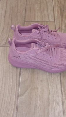 Skechers BOBS Memory Foam Pink Knit Low Top Athletic Sneakers Lace Up