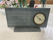 German Made Barometer Encased In Solid Shaped Slate Desk Top