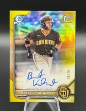 BRANDON VALENZUELA Bowman Chrome 2022 Yellow Refractor /75 Auto