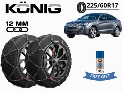 Ketten Schnee Konig 12MM Für BMW X4 (F26) 2013-2018 225/60R17 Gr 240 XG12PRO
