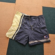 Damaged Nautica Men's Mesh Lined Swim Trunks Shorts Pocket Large Blue Yellow Z7a